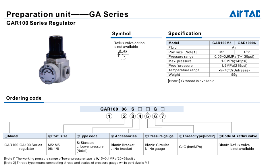 Bộ điều áp GAR100/200/300/400/500/600