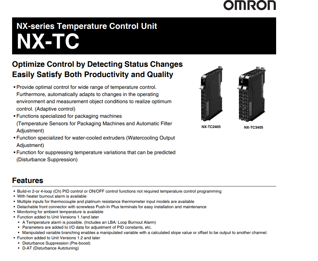 NX-TC Modul Nhiệt Độ Omron Chính Hãng